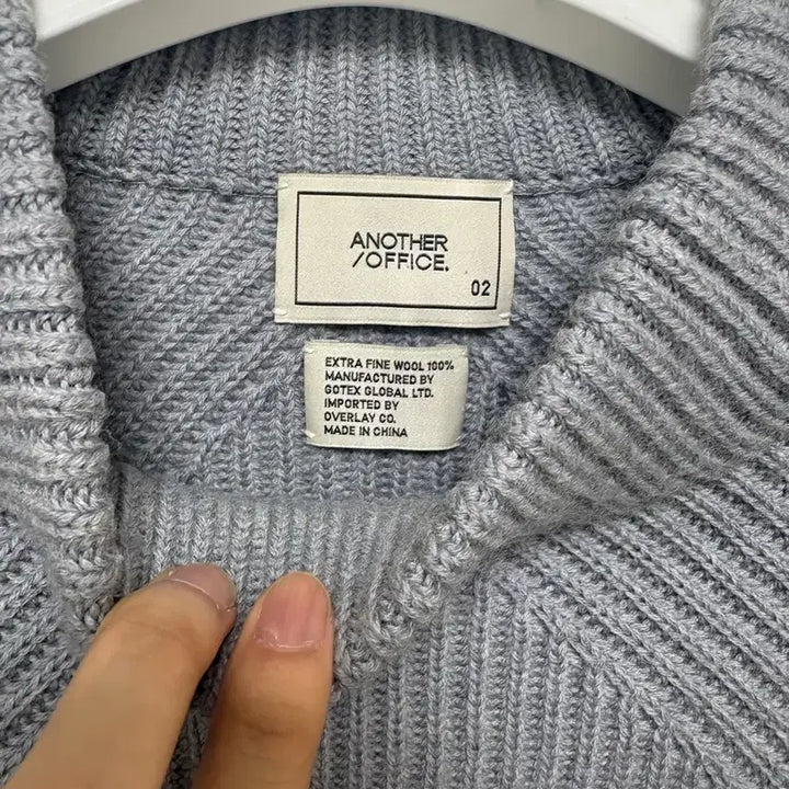 [BUNJANG] Another Office Fisherman Skipper Pullover Knit Heather Grey / [2]어나더오피스 피셔맨 스키퍼 풀오버 니트 헤더그레이