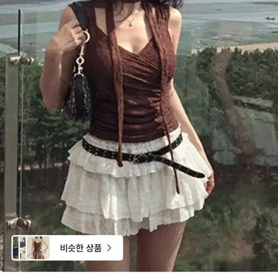 [BUNJANG] Hipnatic Lace Cami Top / 히프나틱 레이스 머플러 나시