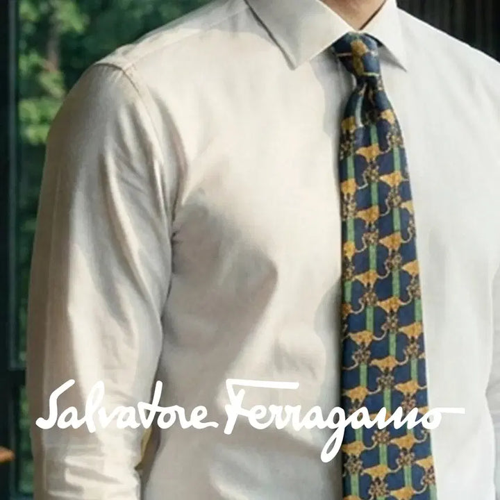 [BUNJANG] Salvatore Ferragamo Silk Cheetah Motif Necktie 9.6cm / 살바토레 페라가모 실크  넥타이 9.6cm A+등급 K2651