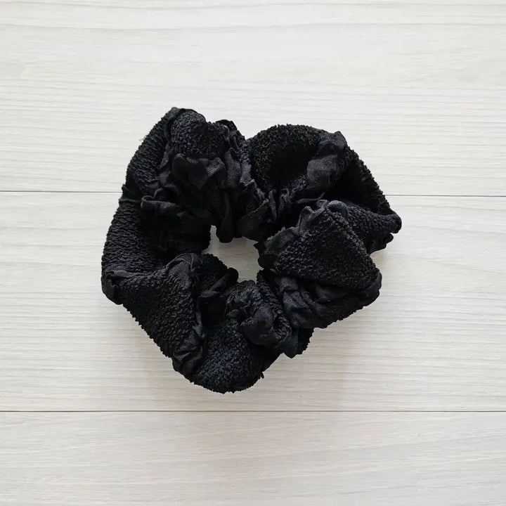 [BUNJANG] Black Lattice Lace Scrunchie Hair Tie / (새상품) 격자레이스 블랙 스크런치 곱창밴드