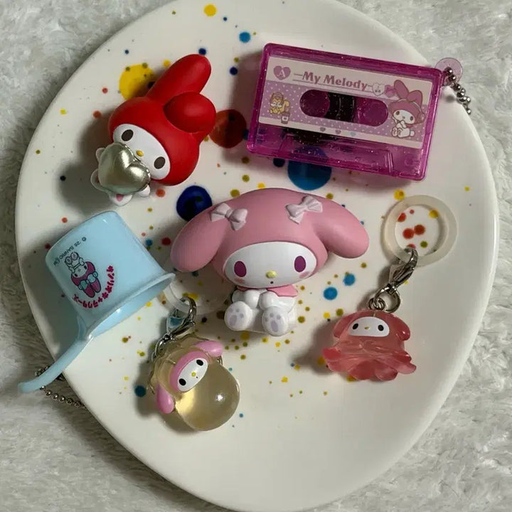 [BUNJANG] Sanrio My Melody Gacha Seal Figure Bundle Set / [산리오] 마이멜로디 가챠 메지루시 피규어 등 일괄