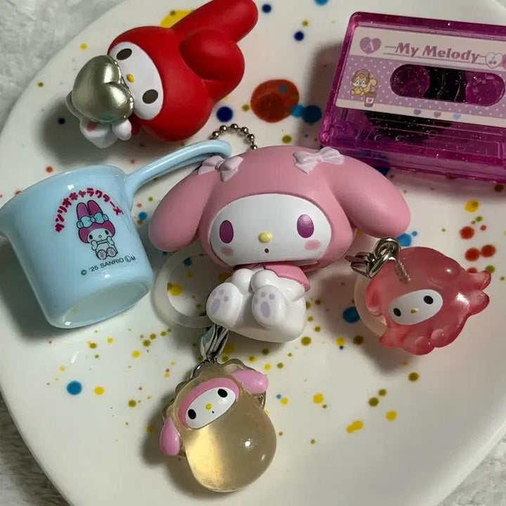 [BUNJANG] Sanrio My Melody Gacha Seal Figure Bundle Set / [산리오] 마이멜로디 가챠 메지루시 피규어 등 일괄