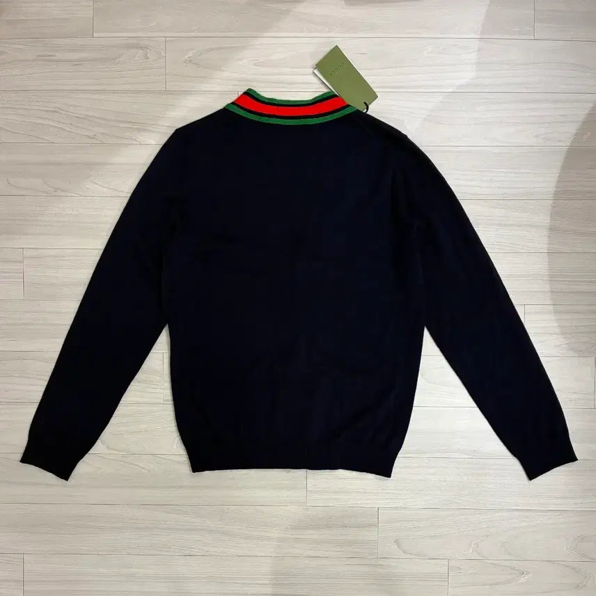 [BUNJANG] Gucci Web Stripe Cardigan Navy M / (새상품)구찌 웹삼선 가디건 M 택포함