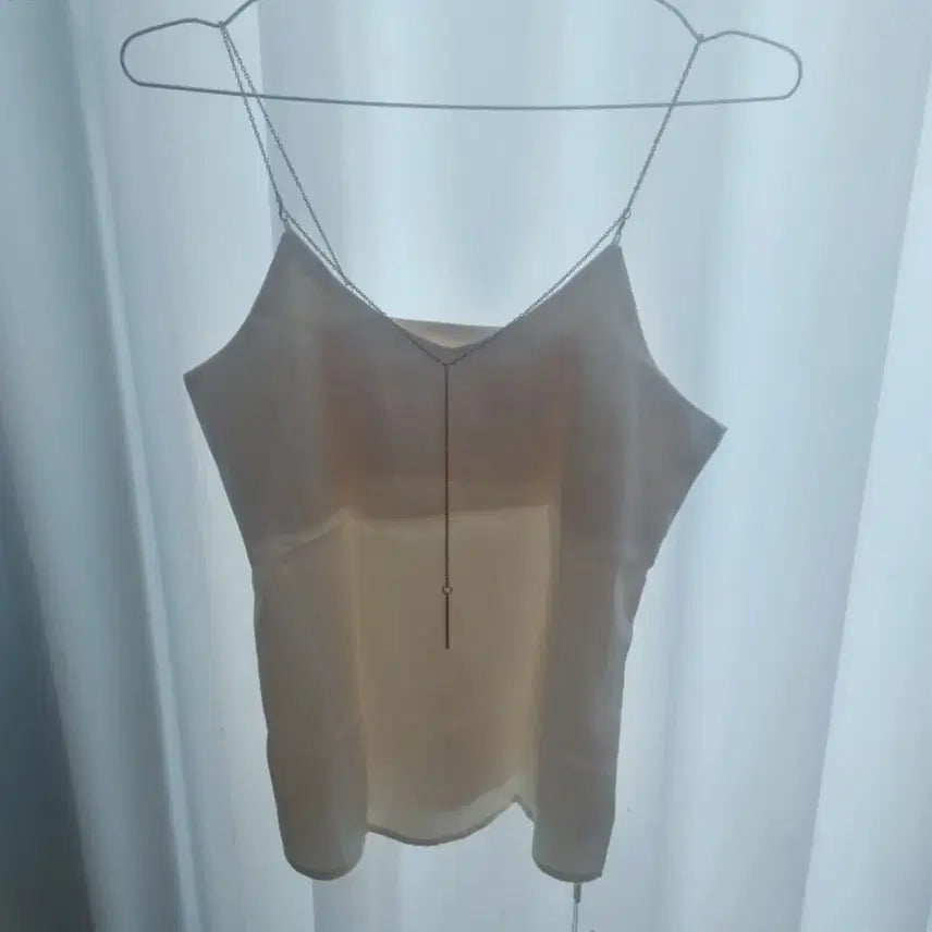 [BUNJANG] Chain Strap Sleeveless Top - S Size, Light Beige / 체인 나시