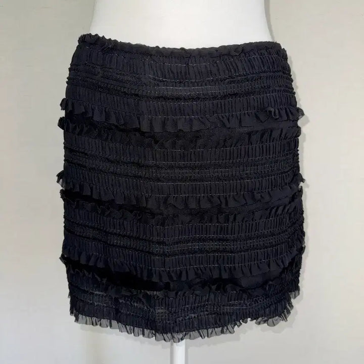 [BUNJANG] Frill Mini Skirt - Black / 새상품) 프릴 미니 스커트