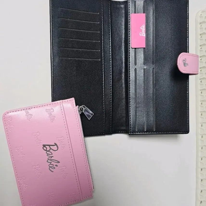 [BUNJANG] MIniso Barbie Wallet and Cardholder Set / 바비 장지갑 / 카드지갑 세트 블랙 핑크 미니소 바비 정품 세트