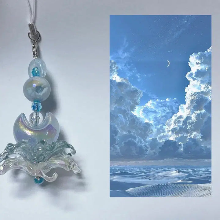 [BUNJANG] Cloud Flower Handmade Beaded Keychain / 구름 꽃 키링