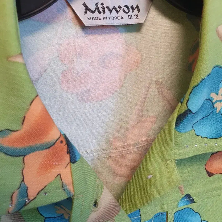 [BUNJANG] Green Flower Pattern Short Sleeve Women&