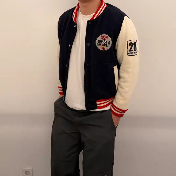 [BUNJANG] Disney Mickey Mouse Varsity Jacket / 디즈니 미키하우스 바시티 자켓