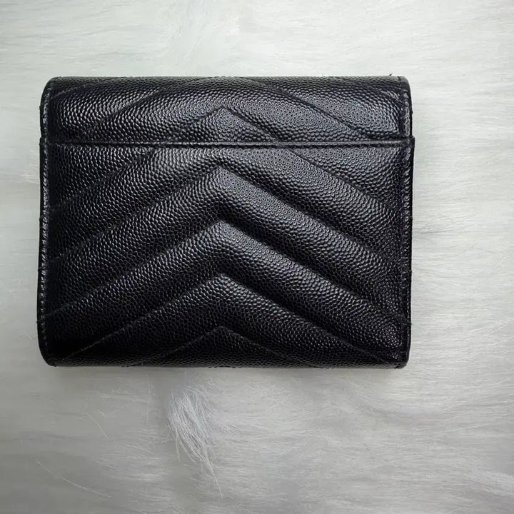 [BUNJANG] Saint Laurent Monogram Compact Trifold Wallet Black Gold / [매장가100만원] 생로랑 모노그램 컴팩트 3단지갑 블랙 금장