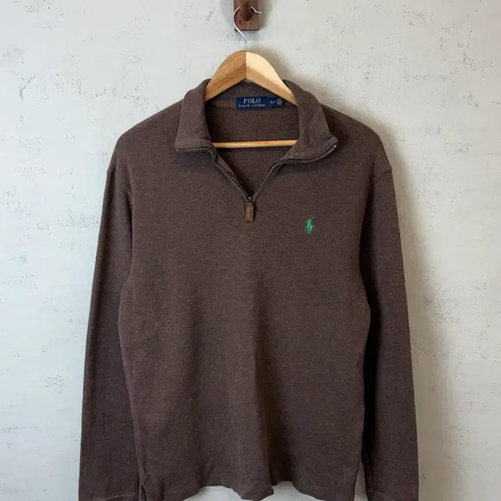[BUNJANG] Polo Ralph Lauren Cotton Half-Zip Knit Brown / [S] 폴로랄프로렌 코튼 반집업 니트 브라운
