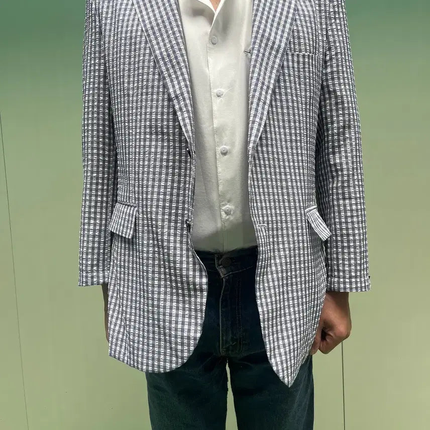 [BUNJANG] Gucci Gingham Check Summer Jacket Blazer / (정품)구찌 깅엄체크 썸머 자켓 블레이져
