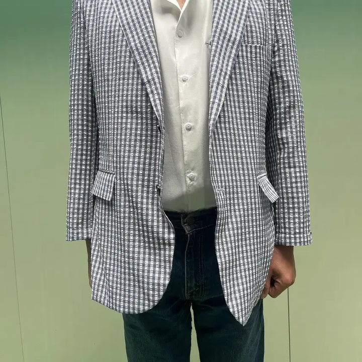 [BUNJANG] Gucci Gingham Check Summer Jacket Blazer / (정품)구찌 깅엄체크 썸머 자켓 블레이져
