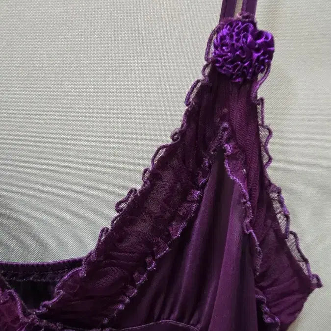 [BUNJANG] Velvet Slip Dress - Purple, Size 95 / 슬립95