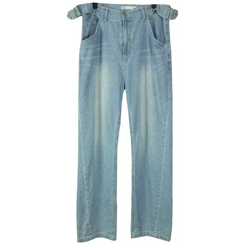 [BUNJANG] Matin Kim 22F/W Stripe Washed Belt Denim Pants / 마뗑킴 22F/W 스트라이프 워시드 벨트 데님 팬츠 M20360