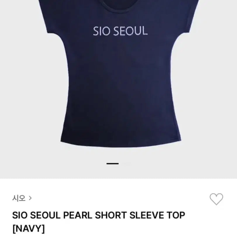 [BUNJANG] SIO SEOUL Pearl Short Sleeve T-Shirt Navy / SIO SEOUL 진주 반팔 티셔츠 네이비