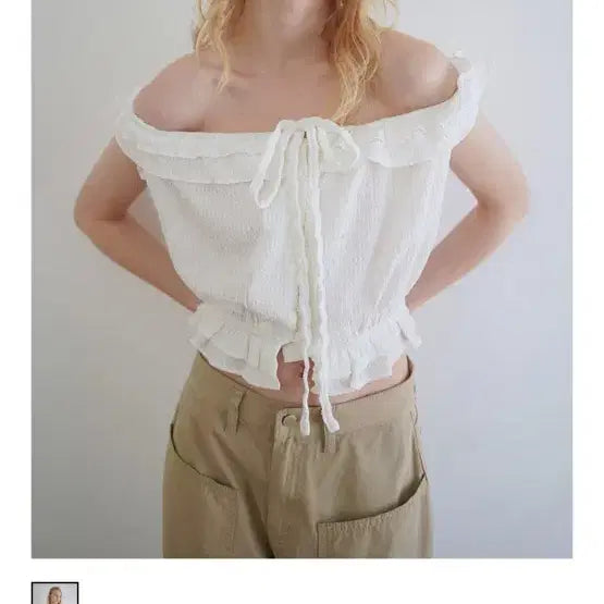 [BUNJANG] Without Summer Pure Frill Blouse - Ivory / 위드아웃썸머  Pure frill blouse_ivory 블라우스
