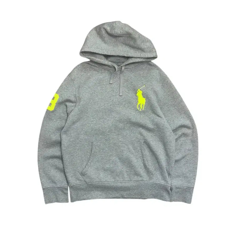 [BUNJANG] Polo Ralph Lauren Grey Big Pony Hoodie / 폴로 랄프로렌 그레이 형광 빅포니 후드티