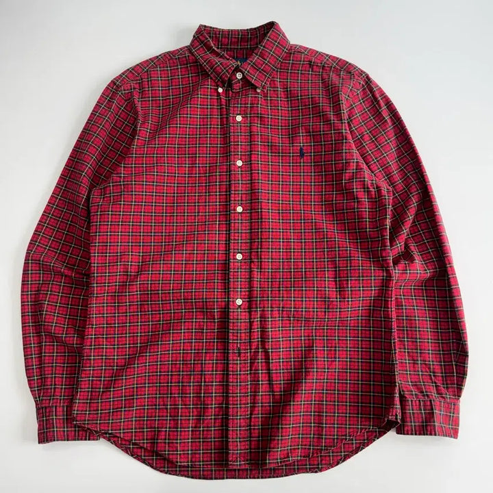 [BUNJANG] Polo Ralph Lauren Navy Pony Red Check Shirt / Polo 폴로 네이비 포니 레드 체크 셔츠