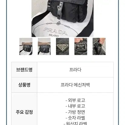 [BUNJANG] Prada Messenger Bag Crossbody Black / 프라다 메신저백, 크로스백