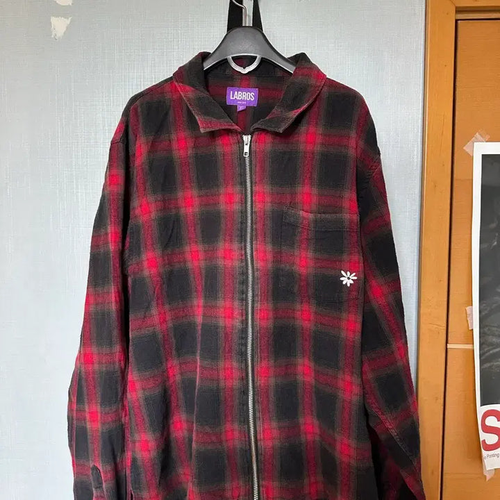 [BUNJANG] Labros Red Check Shirt Jacket XL / Labros 레드 체크 셔츠 자켓 XL