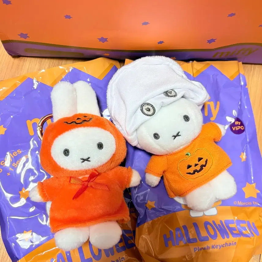 [BUNJANG] Miffy Halloween Pumpkin &amp; Ghost Keychain Bundle Set / 할로윈 호박 + 호박유령 미피 일괄
