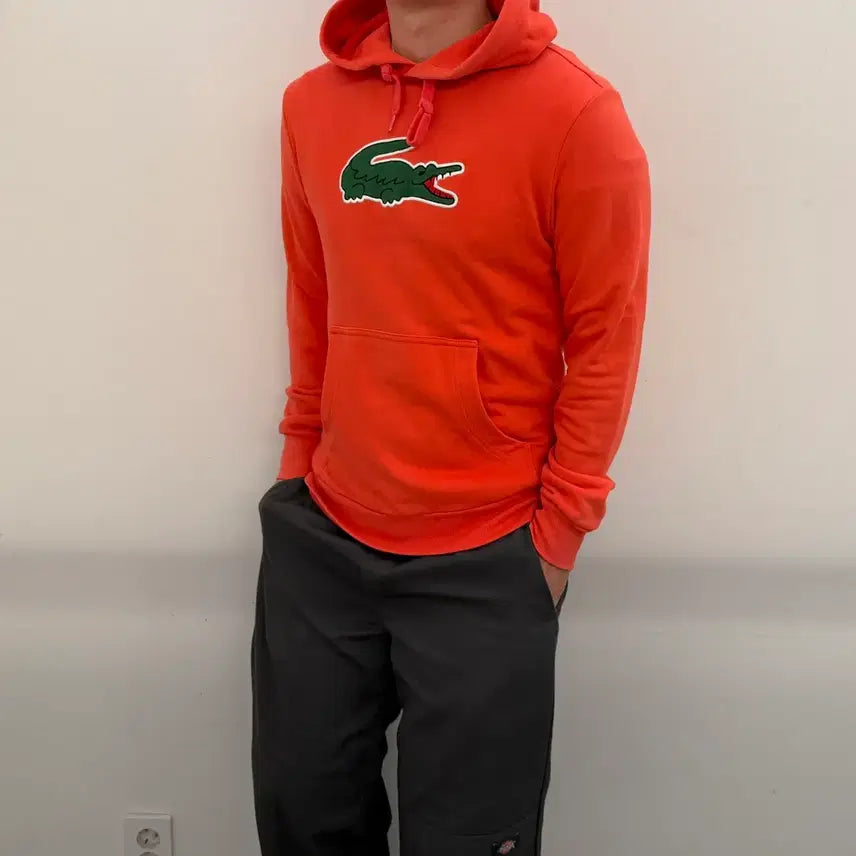 [BUNJANG] Lacoste Big Logo Hoodie / 라코스테 빅로고 후드티