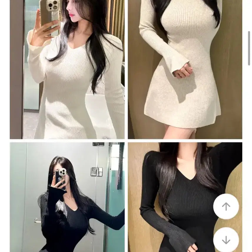[BUNJANG] White V-Neck Knit Dress / 새상품 화이트 브이넥 니트 원피스