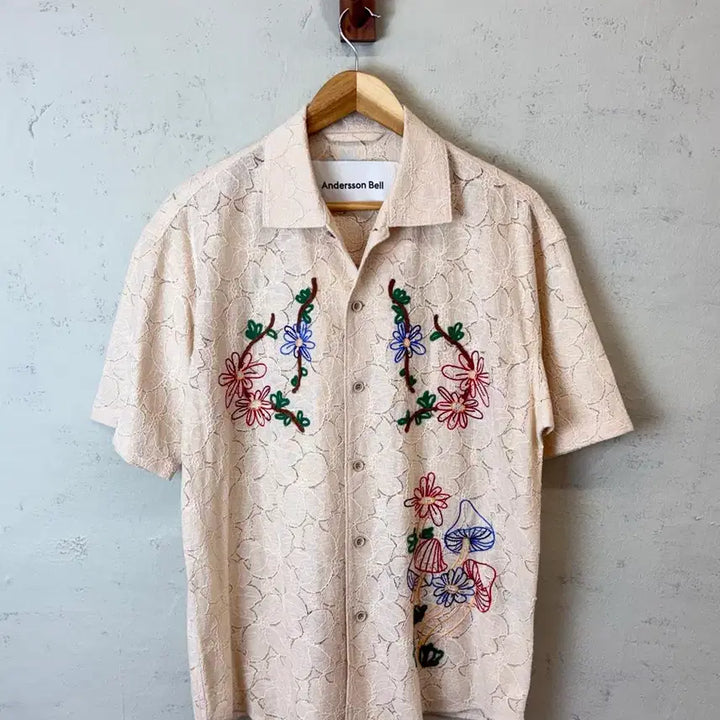 [BUNJANG] Andersson Bell Mushroom Flower Open Collar Shirt / [L] 앤더슨벨 머쉬룸 플라워 오픈 카라 셔츠