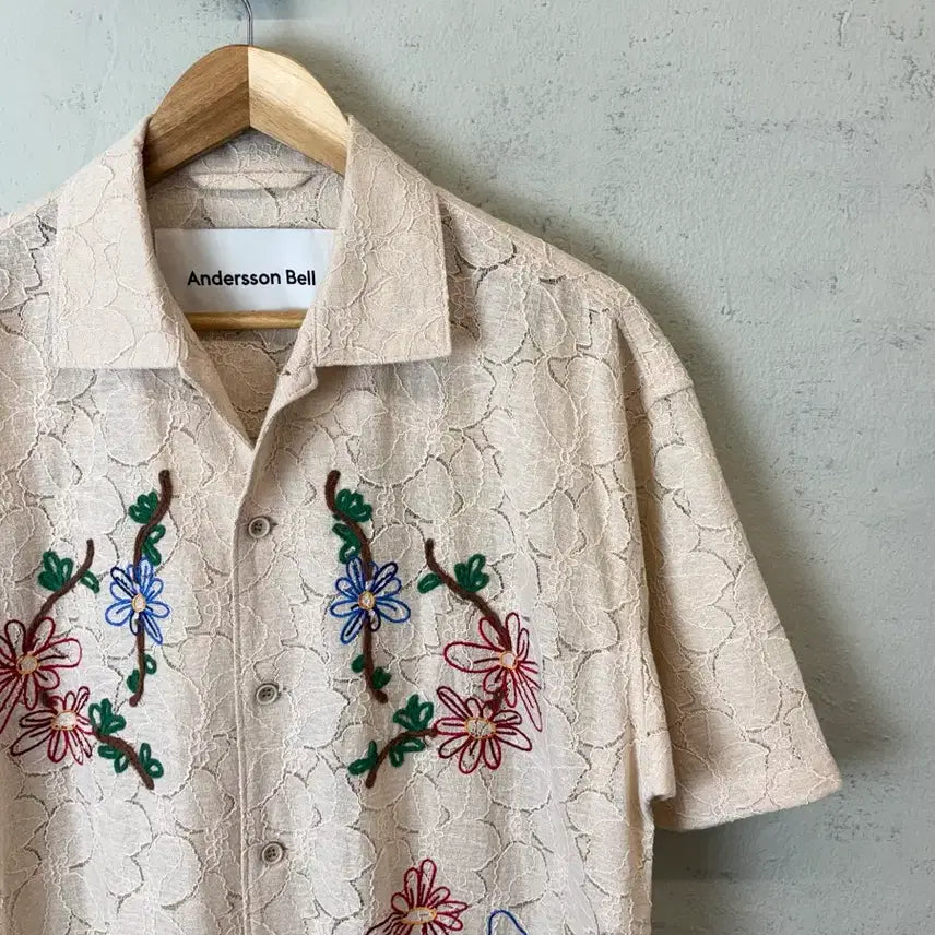 [BUNJANG] Andersson Bell Mushroom Flower Open Collar Shirt / [L] 앤더슨벨 머쉬룸 플라워 오픈 카라 셔츠
