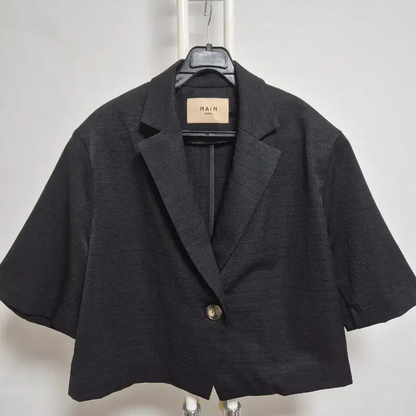 [BUNJANG] NAIN Black Short-Sleeve Cropped Jacket / NAIN 나인 블랙 반팔 크롭 자켓