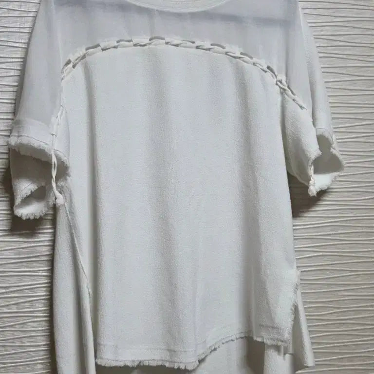 [BUNJANG] System Ivory See-through Textured Blouse / 한섬 시스템 블라우스