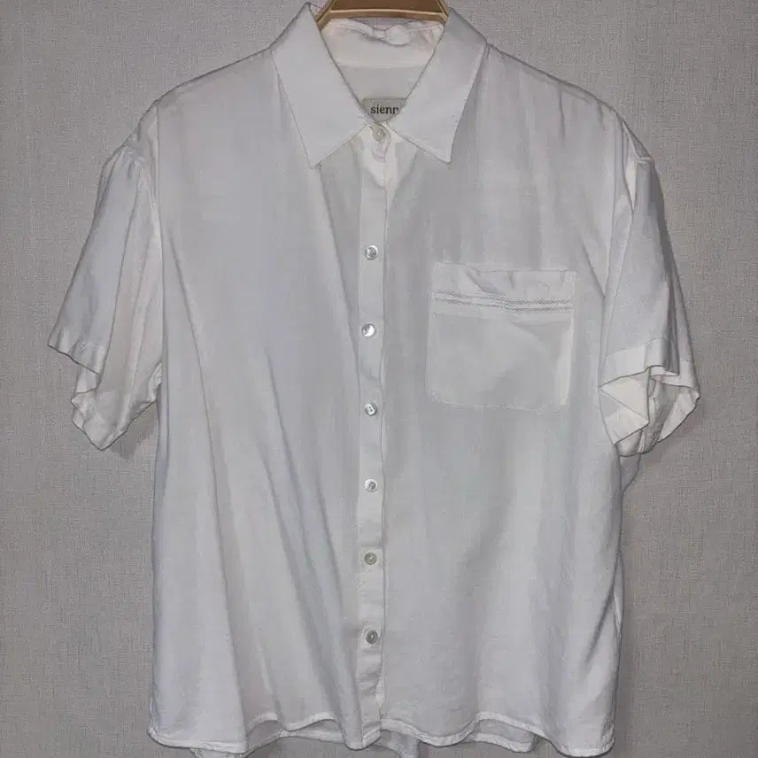 [BUNJANG] SIENNE Linen Short Sleeve Shirt White / SIENNE 시엔느 린넨 반팔 셔츠 화이트