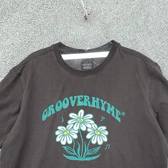 [BUNJANG] Grooverhyme Printing Gray Short-Sleeve T-Shirt (L) / 그루브라임 프린팅 그레이 반팔티 L