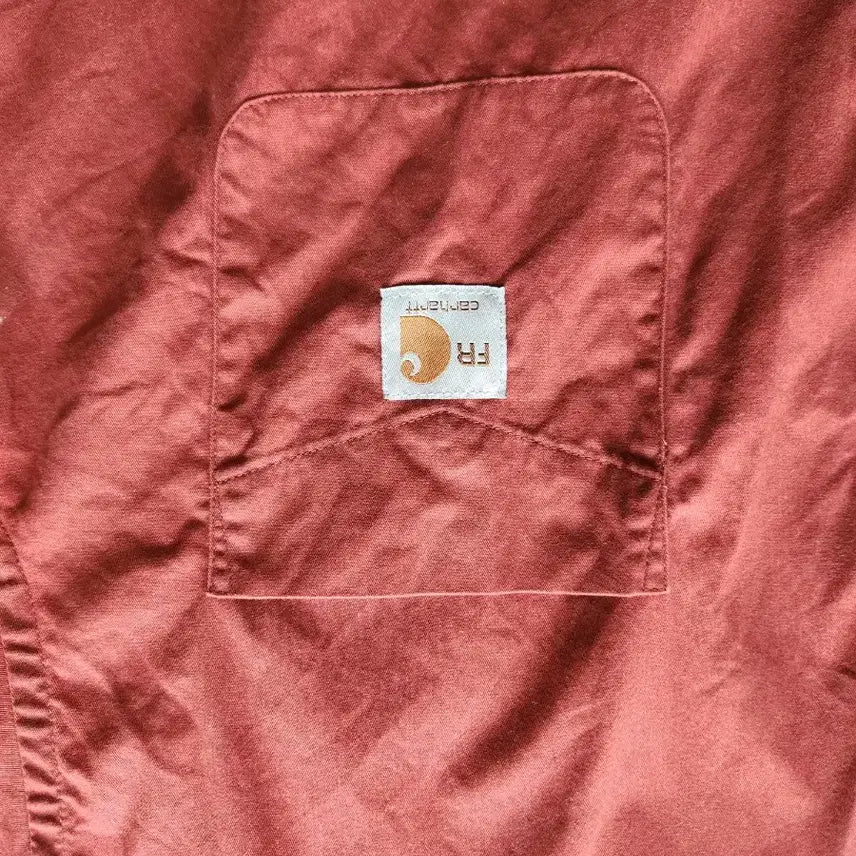 [BUNJANG] Carhartt Two-Tone Short Sleeve Shirt L / 칼하트 투톤 반팔 셔츠 L  110정도..칼하트 반반 셔츠 (남색/레드)