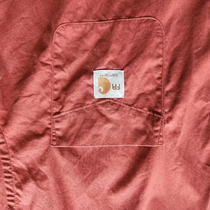 [BUNJANG] Carhartt Two-Tone Short Sleeve Shirt L / 칼하트 투톤 반팔 셔츠 L  110정도..칼하트 반반 셔츠 (남색/레드)