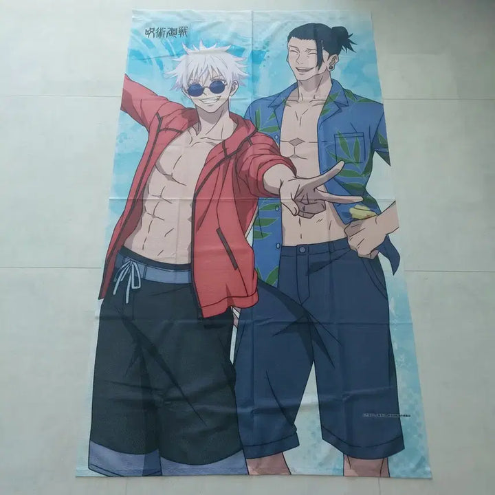 [BUNJANG] Jujutsu Kaisen Gojo &amp; Geto Kaigyoku Gyokusetu Official Big Tapestry Towel / 주술회전 고죠 게토 회옥옥절 공식 빅태피스트리 타올 타월