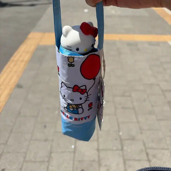 [BUNJANG] Hello Kitty Blue Sun Umbrella / 헬로키티 양산 겸 우산 블루