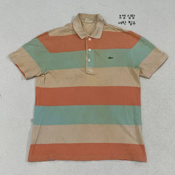 [BUNJANG] Lacoste Striped Pique Short Sleeve Polo Shirt / 3SIZE 라코스테 스프라이트 피케 반팔 폴로셔츠 0427