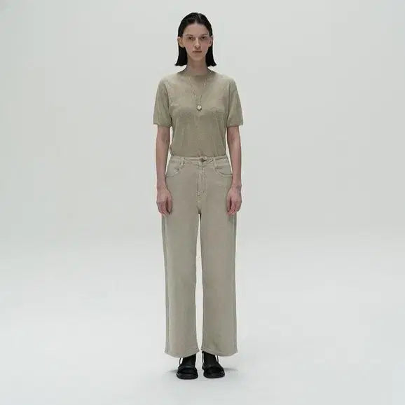 [BUNJANG] Amomento Semi Wide Light Grey Denim Pants / 0 아모멘토 세미 와이드 라이트 그레이 데님팬츠 청바지