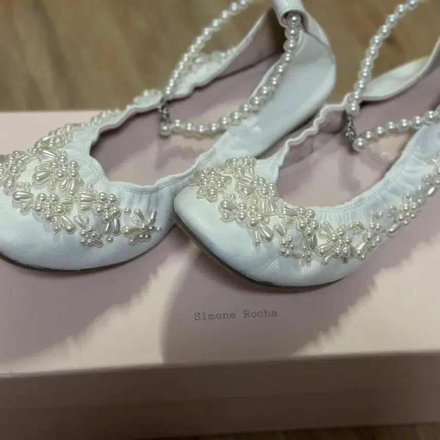 [BUNJANG] Simone Rocha Pearl Ballerina Flats Shoes Size 38 / 시몬로샤 진주 발레리나 플랫 슈즈 38