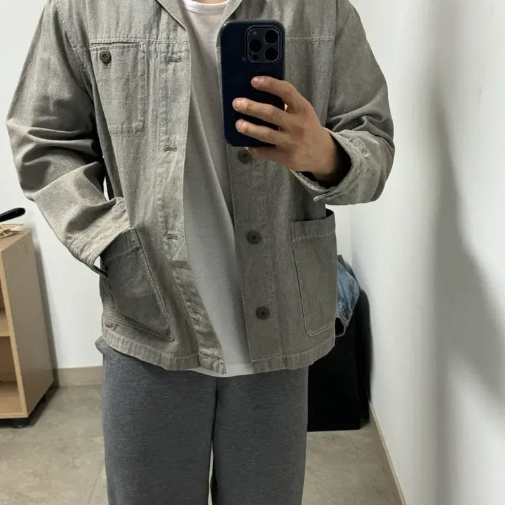 [BUNJANG] Uniqlo Grey Chore Jacket L (100) / 유니클로 그레이 초어자켓 100 L