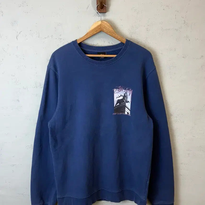 [BUNJANG] Stussy Emperor Big Logo Crewneck Sweatshirt / [L] 스투시 엠페러 빅로고 크루넥 프린팅 맨투맨