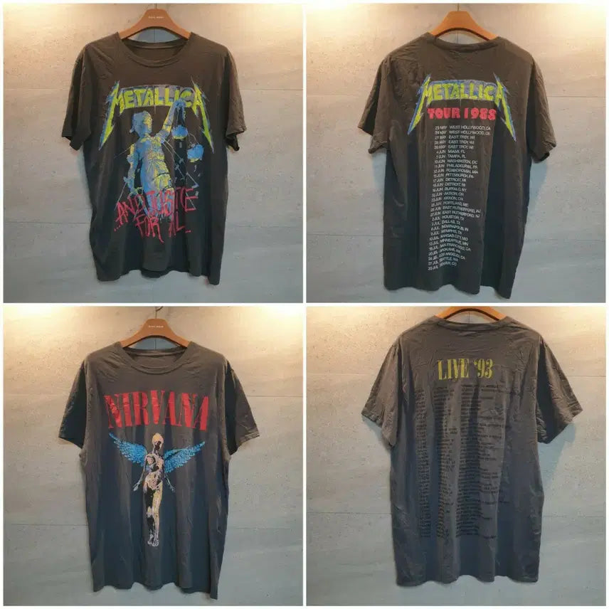 [BUNJANG] Metallica &amp; Nirvana Tour T-Shirts Bundle / 메탈리카/너바나 투어 티셔츠 모음