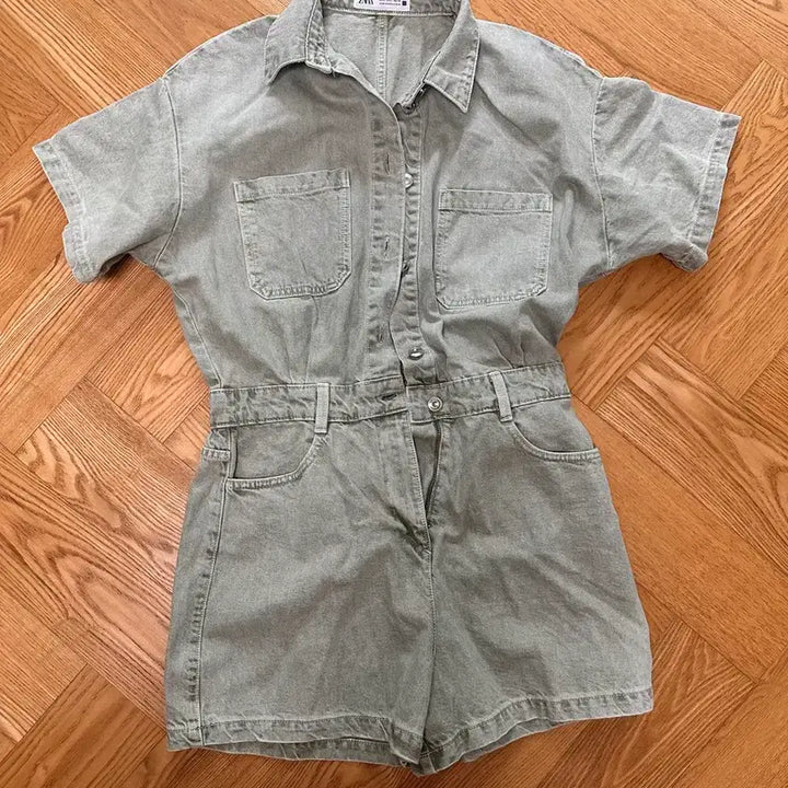 [BUNJANG] Zara Jumpsuit Khaki Grey Large / zara 자라 점프수트 새상품
