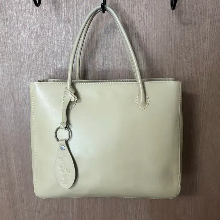 [BUNJANG] Margaret Howell Beige Leather Square Tote Bag / Margaret Howell 마가렛호웰 베이지 레더 스퀘어 토트백