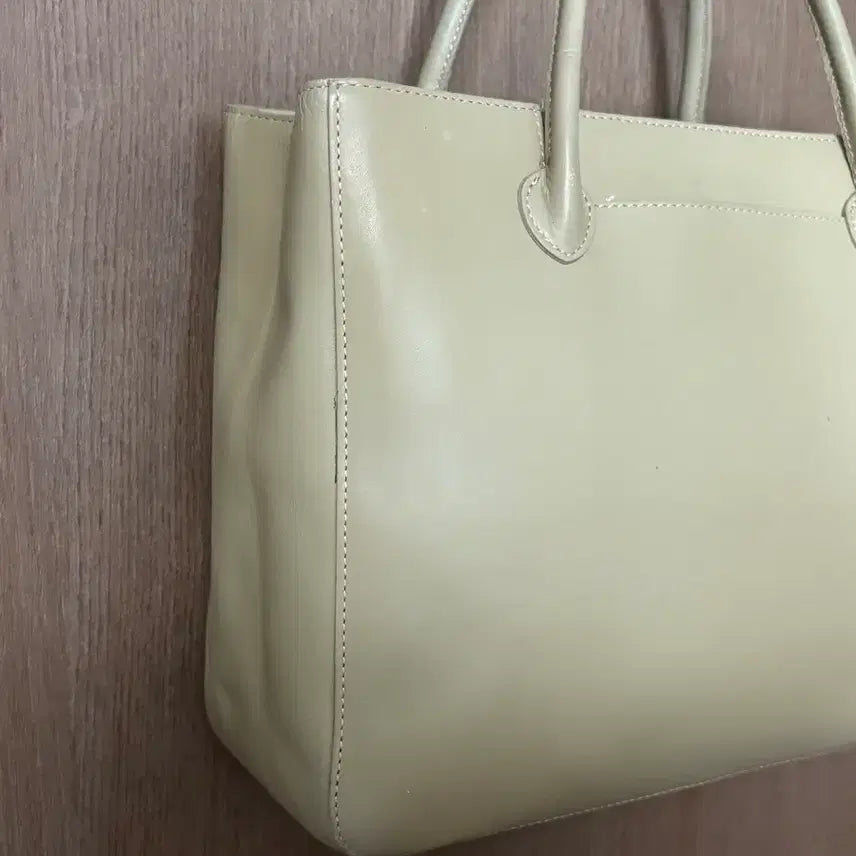 [BUNJANG] Margaret Howell Beige Leather Square Tote Bag / Margaret Howell 마가렛호웰 베이지 레더 스퀘어 토트백