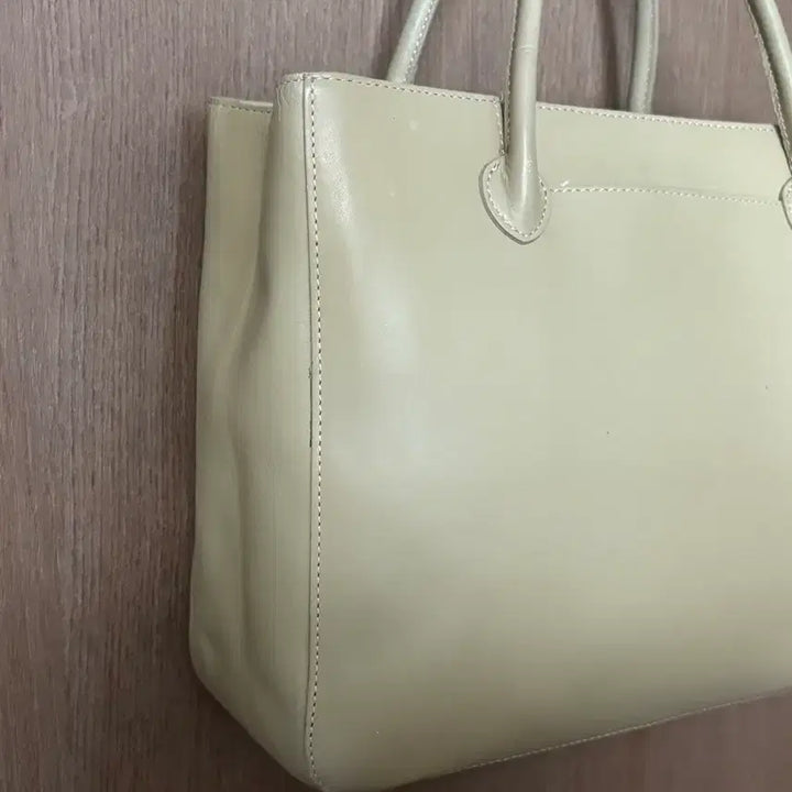 [BUNJANG] Margaret Howell Beige Leather Square Tote Bag / Margaret Howell 마가렛호웰 베이지 레더 스퀘어 토트백