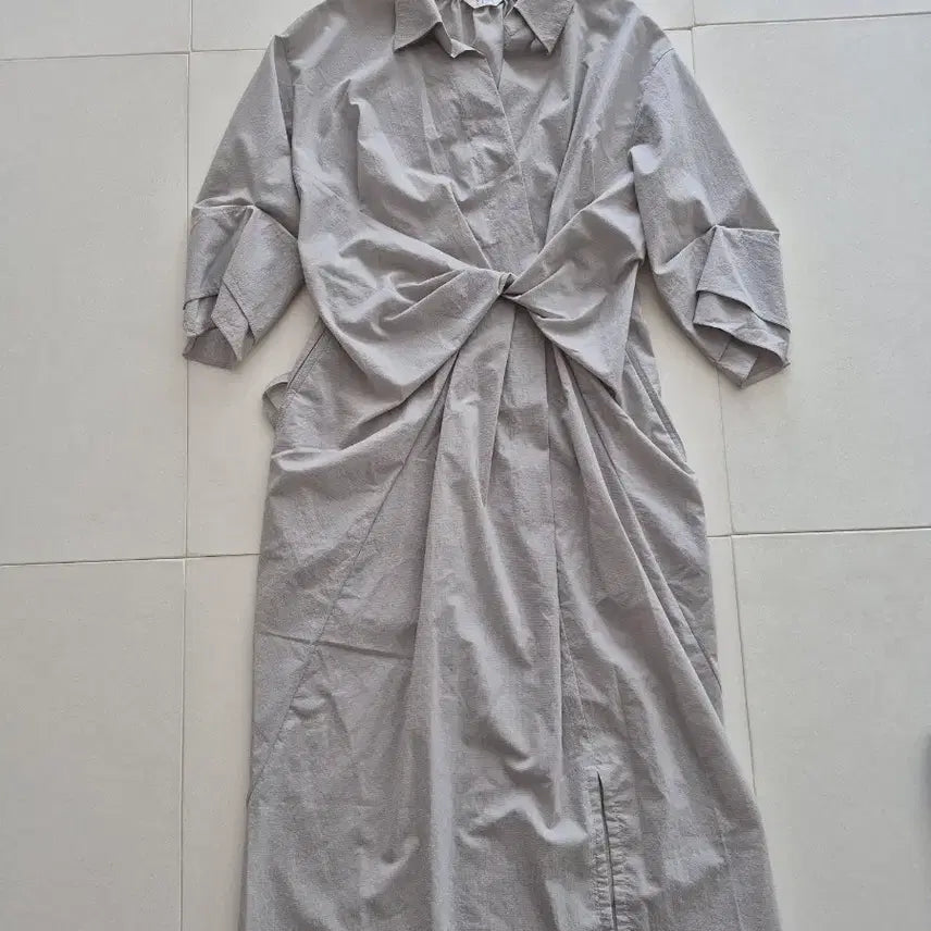 [BUNJANG] TIME Shirt Dress with Knot Detail / 타임 셔츠 원피스 매듭 디자인55