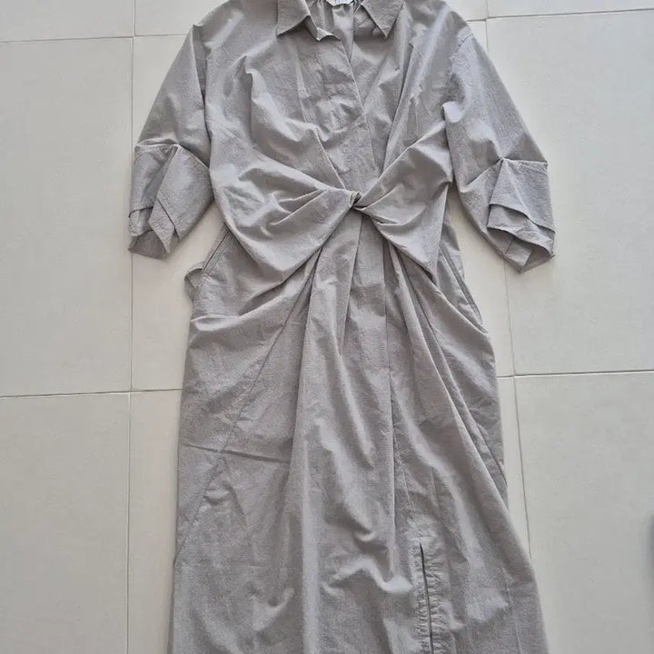 [BUNJANG] TIME Shirt Dress with Knot Detail / 타임 셔츠 원피스 매듭 디자인55